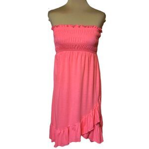 OP Neon Pink Strapless Summer Beach Dress Size Small